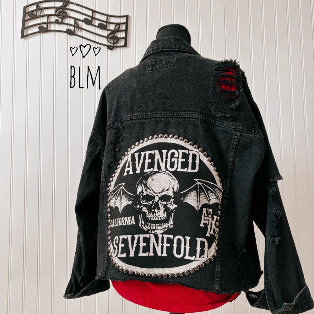 Avenged Sevenfold black denim jacket - Picture 2 of 3